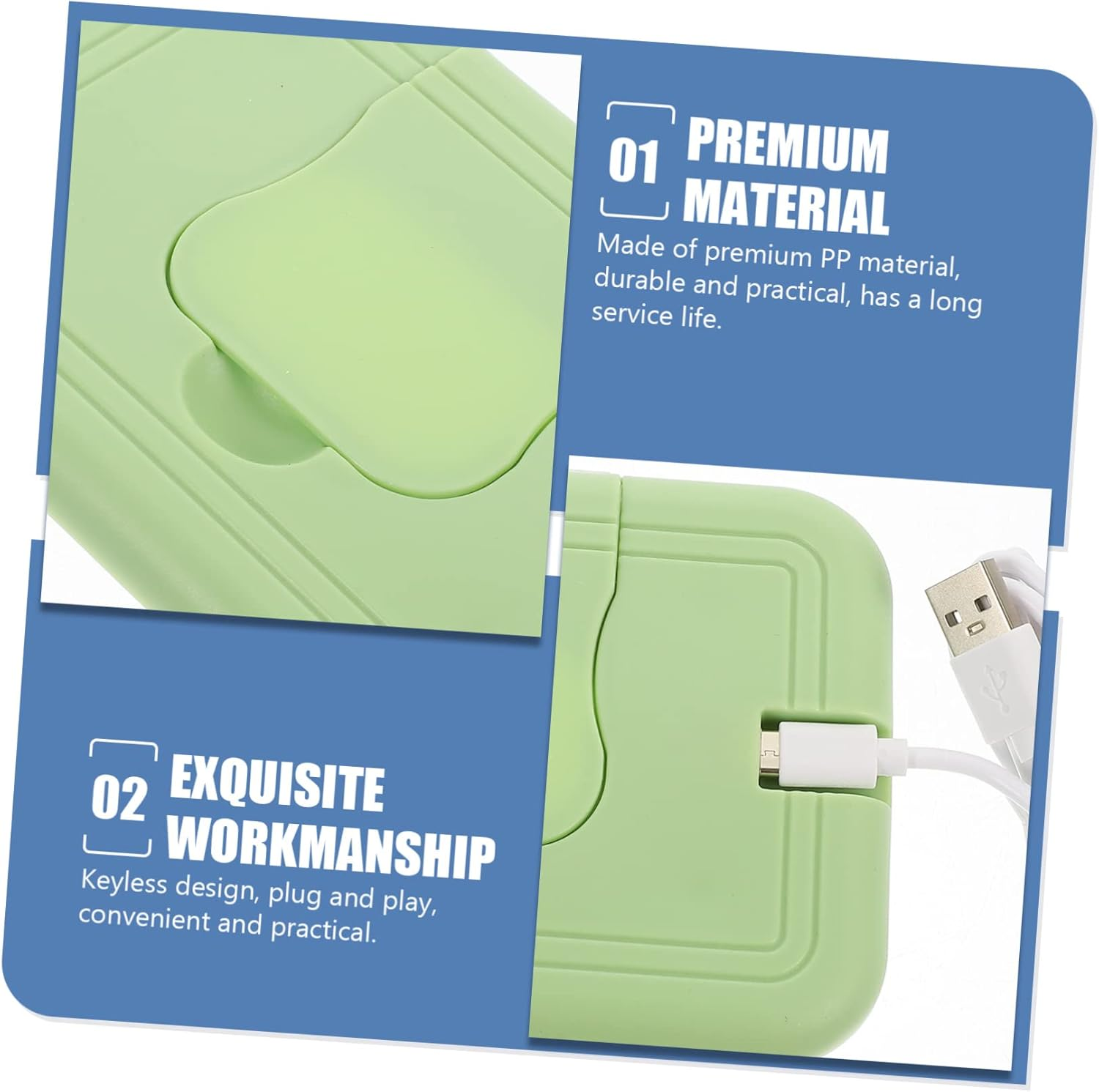 LABRIMP Baby Wipe Warmer Portable Green Wet Tissue Heater Insulation for Newborns, Convenient Baby Wipes Heater for Home and Travel image number 1