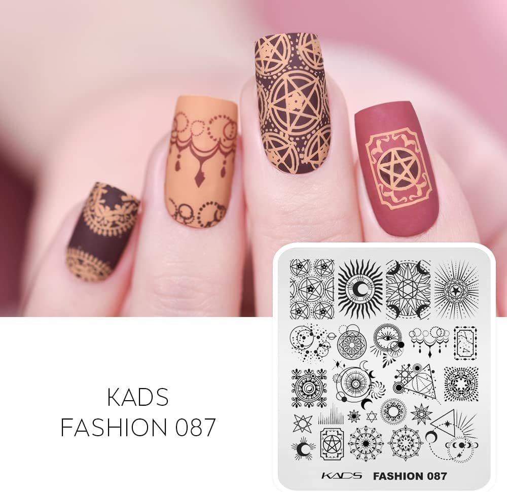 KADS 5Pcs Nail Stamp Plates Set Nails Art Stamping Plates Maple Leaves Avocado Flower Nail Plate Template Image Plate image number 5