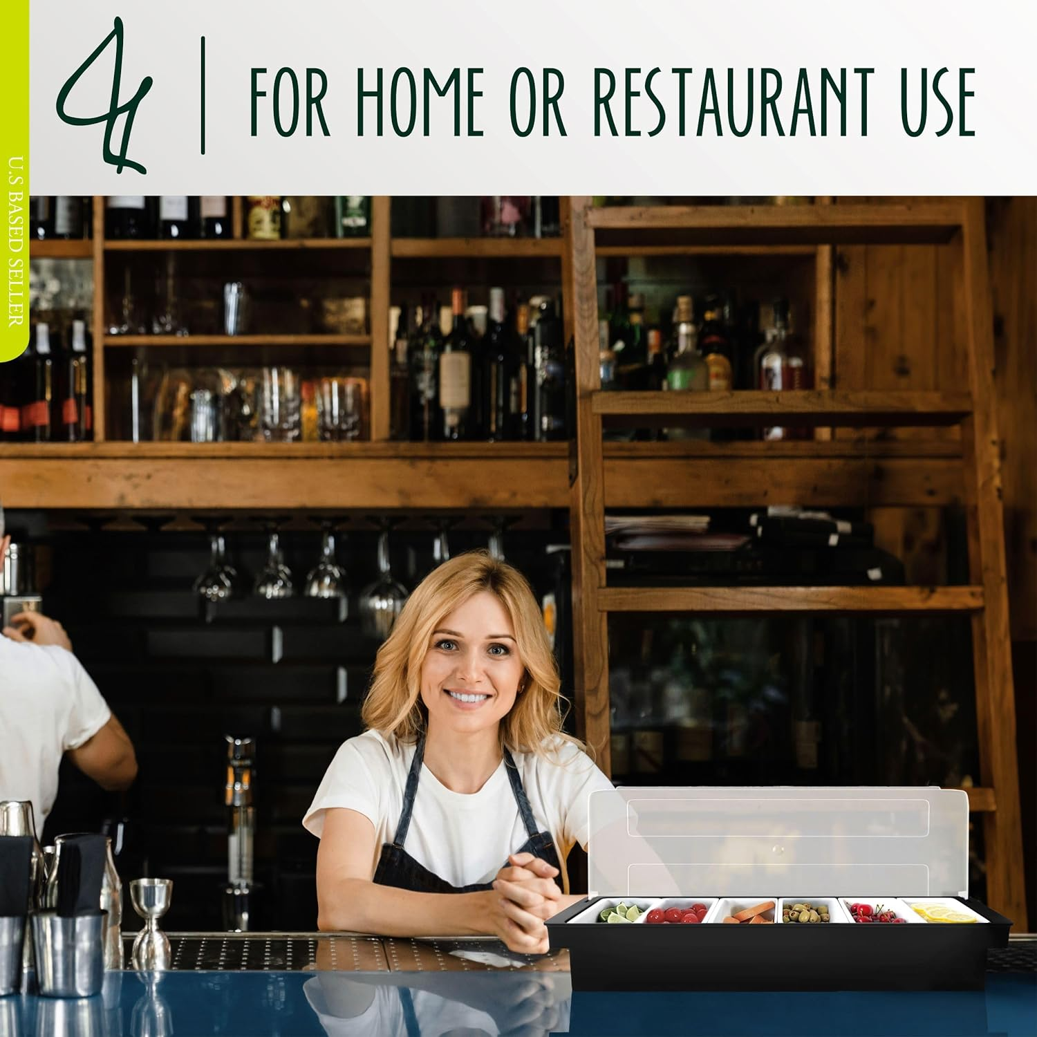 G. Francis Ice Cooled Condiment Serving Container Chilled Garnish Tray Bar Caddy for Home, Work or Restaurant image number 1