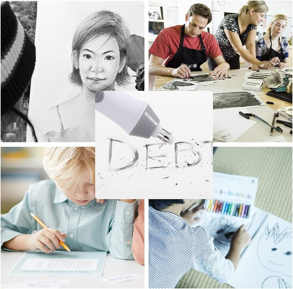 Electric Eraser, Battery Operated Eraser Kit with 22Pcs Additional Replaceable Rubbers for Artists, Automatic Portable Pencil Eraser for Sketching Pencils/Drafting/Drawing/Graphite Pencils image number 4