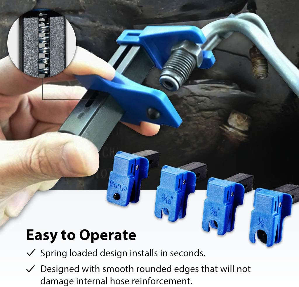 FIRSTINFO Banjo, 3/8&rdquo;, 5/16&rdquo;, 1/2&rdquo; Auto Steel Line Stopper Kit for Splitting a Brake Line and Prevent Brake Fluid Leaks. image number 4