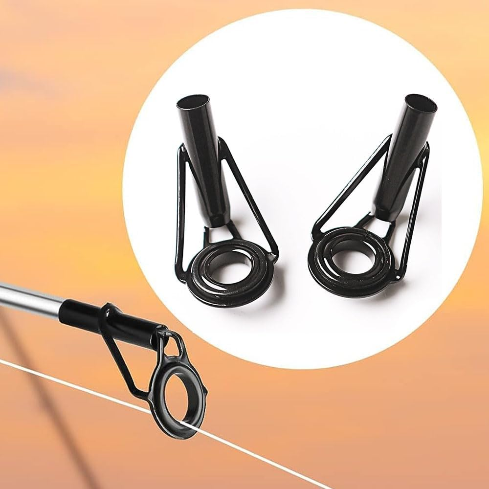 Fishing Rod Tip Repair Kit,Armastuse 10 Pcs Rod Tip Repair Kit with Plastic Box Fishing Rod Ceramic Guide Rings for Freshwater Saltwater Fishing Lovers image number 2