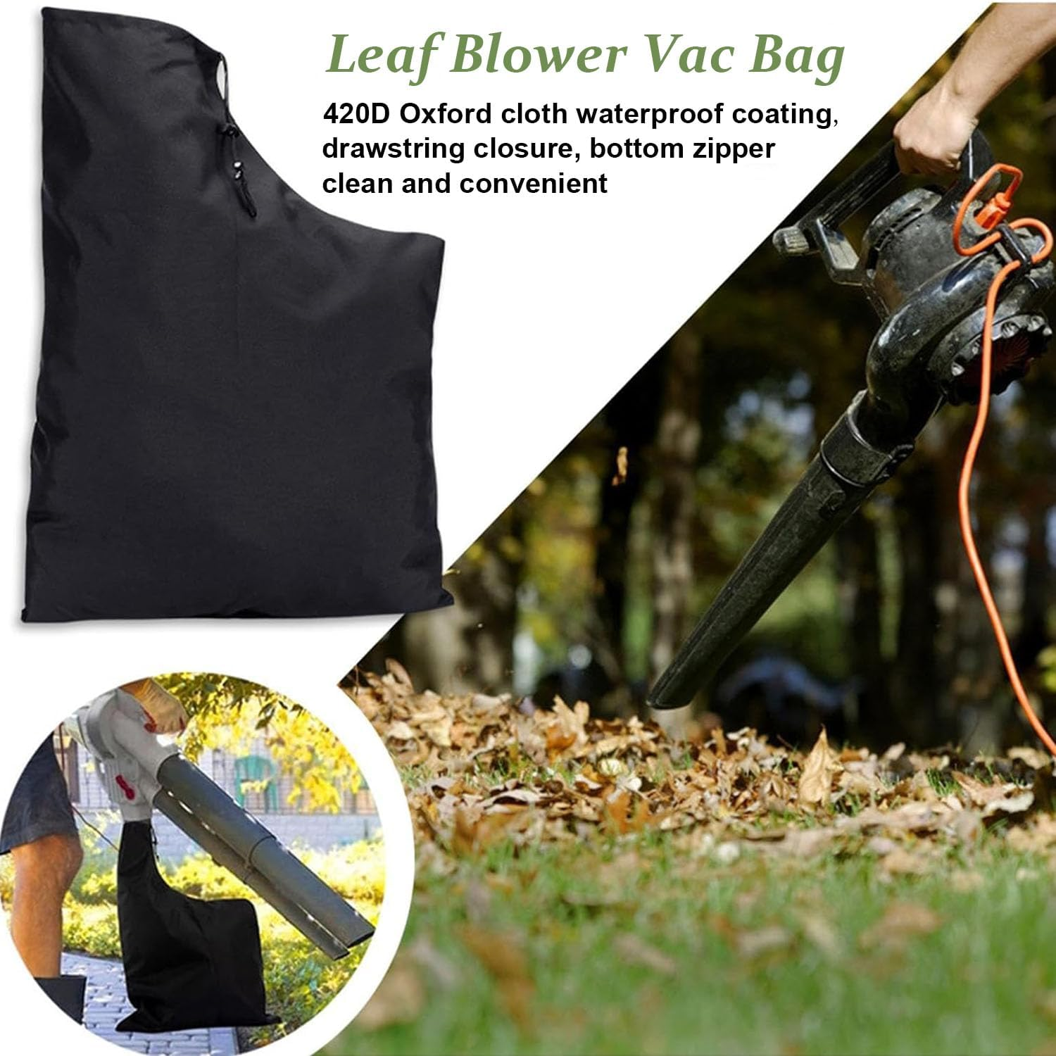 General Blade Vacuum Fan Bag for Blower, Bottom Debris Dumping Bag, Blade Blower Vacuum Bag, Compatible with Blade Fans and Super Fan Rakes, Suitable for Most Fan image number 5