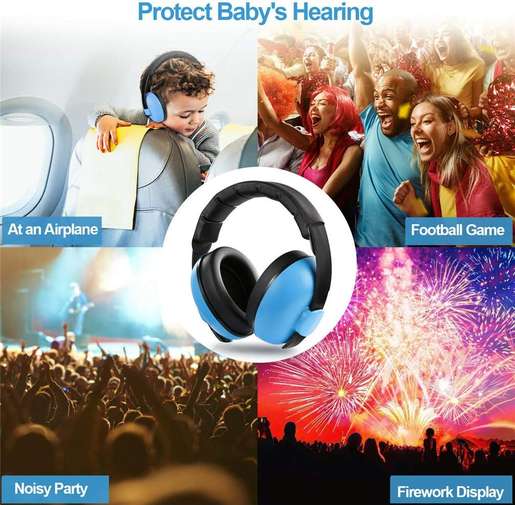 Baby Noise Cancelling Earmuffs for 0-3 Years, Unisex, Blue, SNR 26 Db / NRR 31Db Protection, Perfect for Sleeping, Airplane, Concerts, Toddlers & Infants image number 2