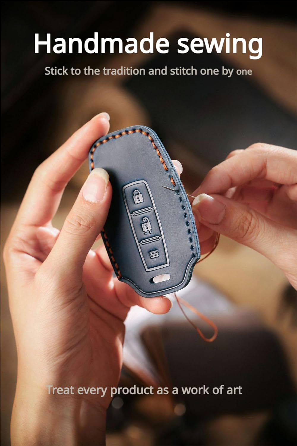 For Great Wall GWM Wey Tank 300 Leather Remote Car Key Case Fob Cover Suitable Black image number 3