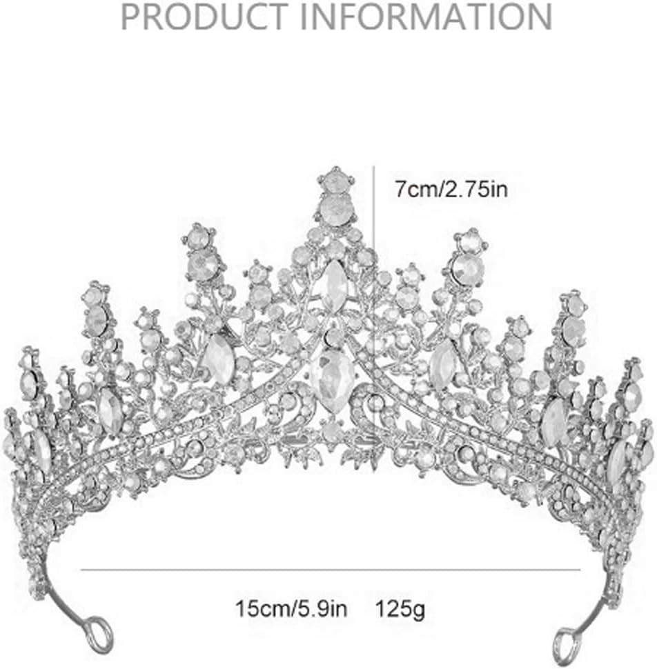 AIMALL Luxury Bridal Crown, Full Diamond Crystal Headband, 5.9 Inches Wide, Available in 6 Colors, Perfect for Weddings and Special Occasions