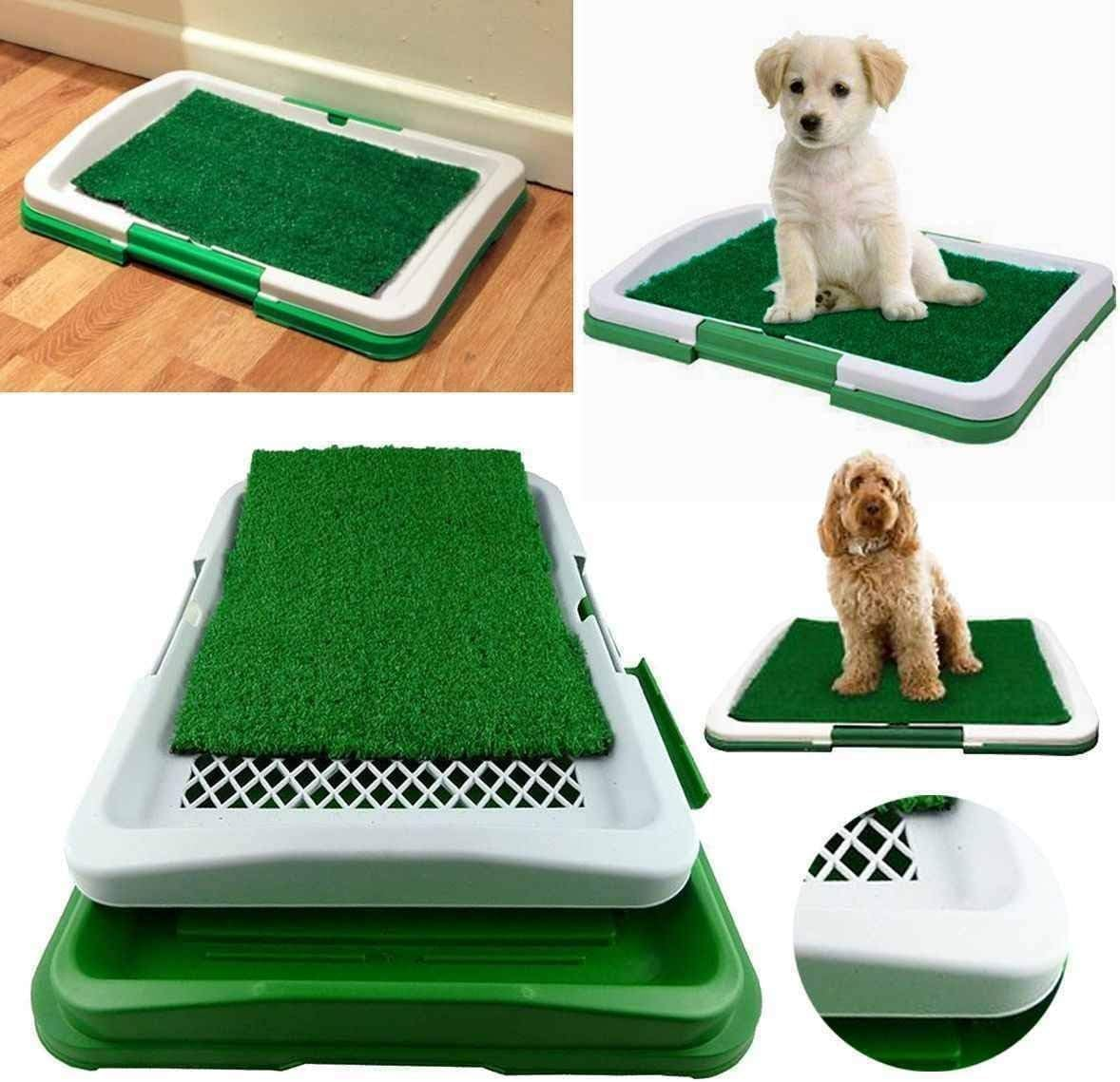Artificial Grass Puppy Pad for Dogs and Small Pets&ndash;Portable Training Pad with Tray&ndash;For Puppies and Small Pet, Portable Potty Trainer for Indoor and Outdoor Use, Puppy Essentials