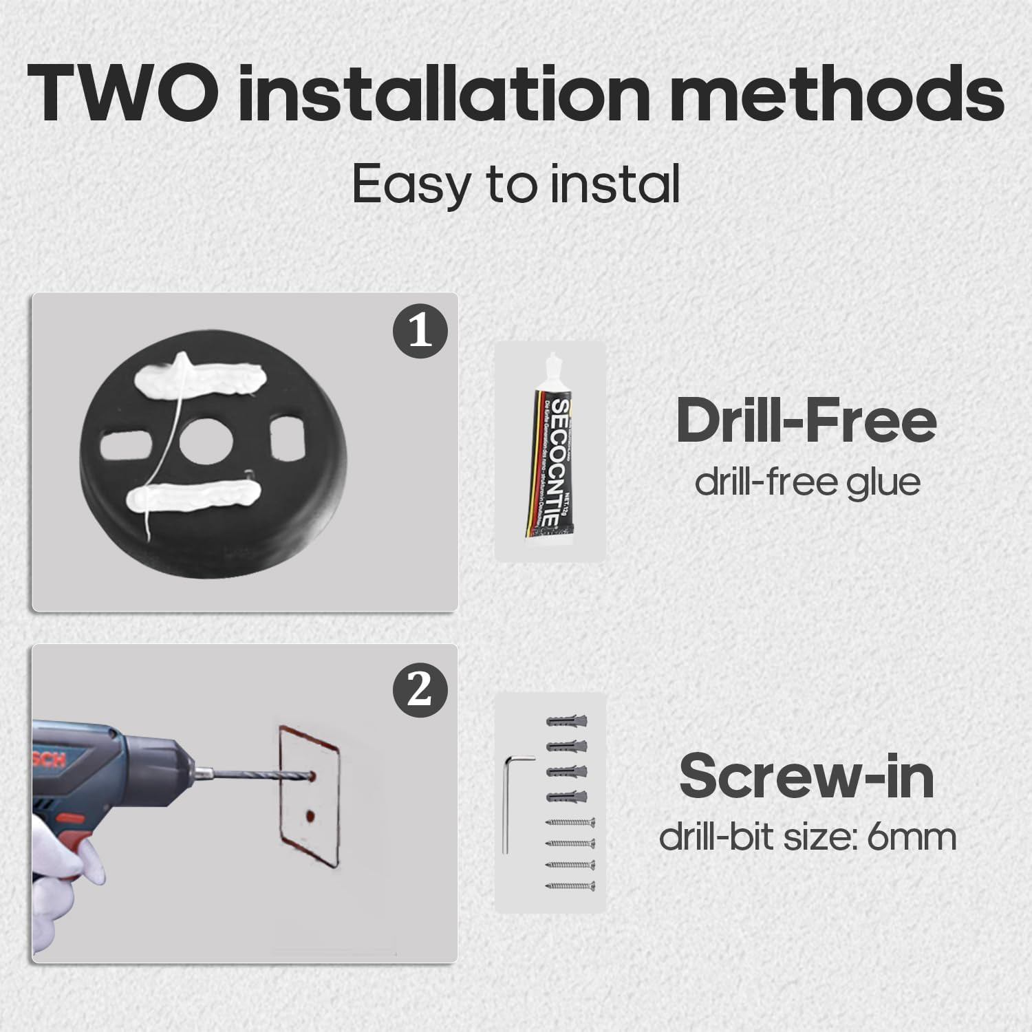 Decaura Toilet Paper Holder, Stainless Steel Roll Holder, Bathroom Tissue Rack, Drill-Free or Screw-In, Chrome - Gold image number 4