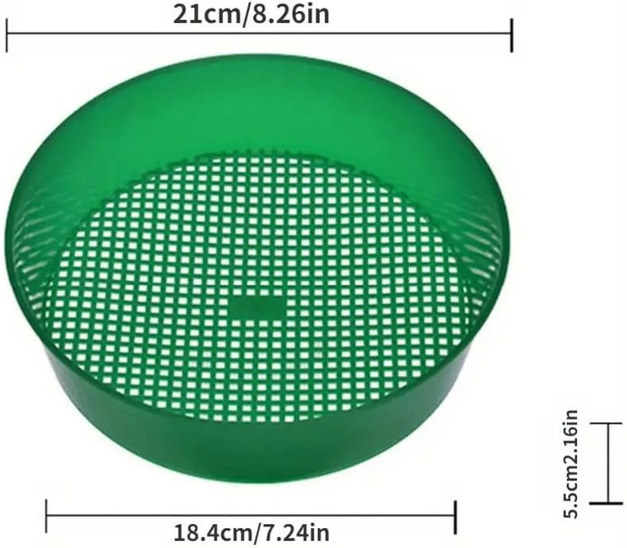 Garden Screen Sieve Garden Riddle Soil Sifter Compost Sifter Sand Strainer Soil Filter Mud Sifter Soil Riddle Soil Strainer Dirt Sifter Dispenser Sand Sifter Plastic Rock Flowerpot (Green) image number 5
