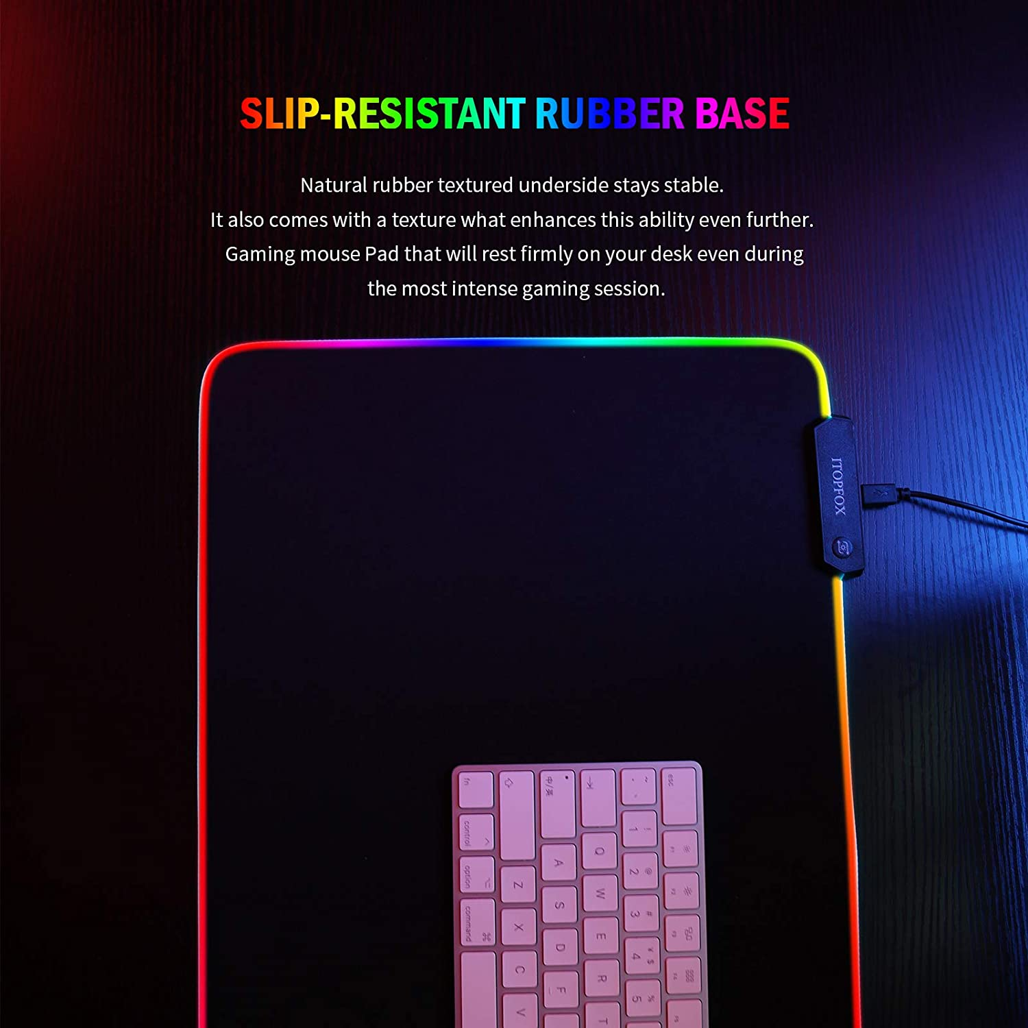 RGB Gaming Mouse Mat Pad - Large Extended Led Mousepad with 14 Lighting Modes 2 Brightness, Anti-Slip Rubber Base with Waterproof Coating Mouse Mat for Gamer 800&times;300&times;4Mm/31.5&times;11.8&times;0.16 Inch image number 1
