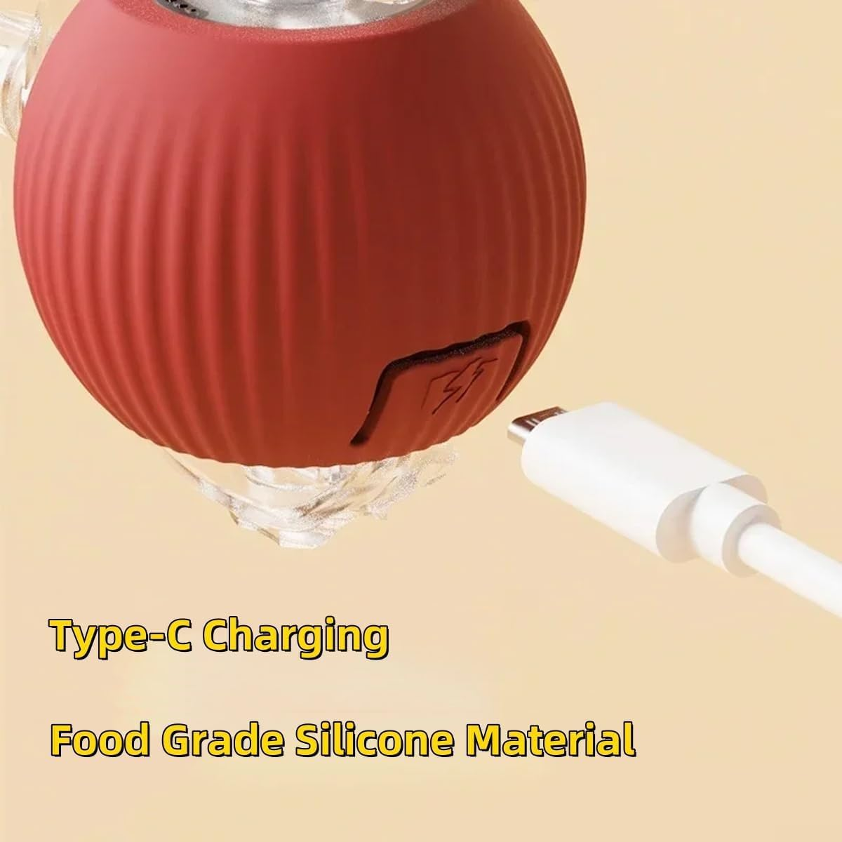 Interactive Rolling Dog Ball, XIULIUU Self Rolling Cat Ball Interactive Cat Toys, Moving Dog Toys, 360&deg; Smart Automatic Rolling Ball Toy Electric Dog Balls with Replacement Rope of Dogs & Cats (Grey) image number 6