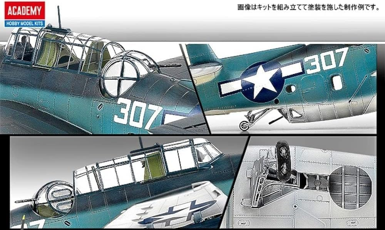 Academy 1/48 Scale TBM-3 "USS Bunker Hill Avenger Plastic Model Kit image number 6