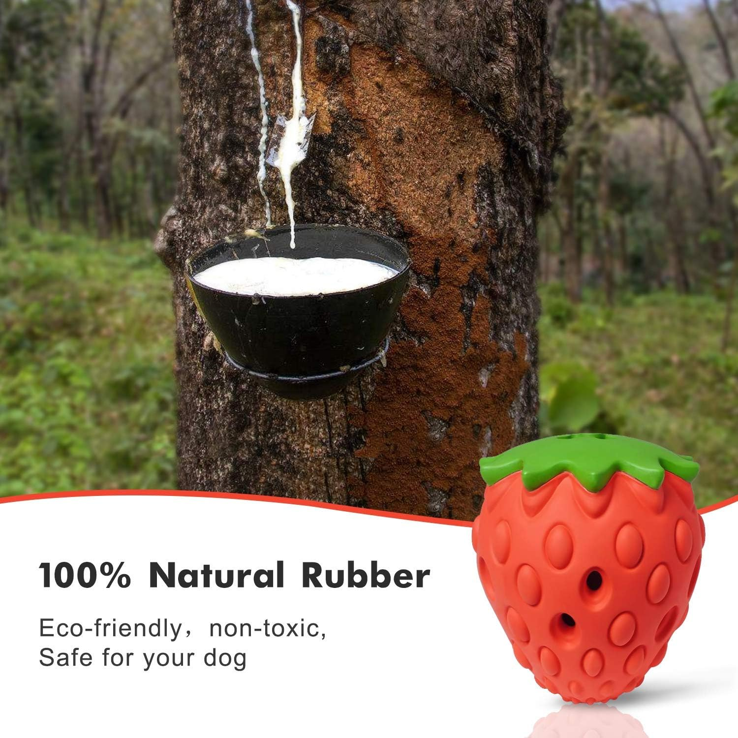 YOUMI Strawberry Dog Chew Toy for Aggressive Chewers, Durable Puppy Feeder Toys for IQ Training & Mental Enrichment, Lovely Dog Toy image number 3