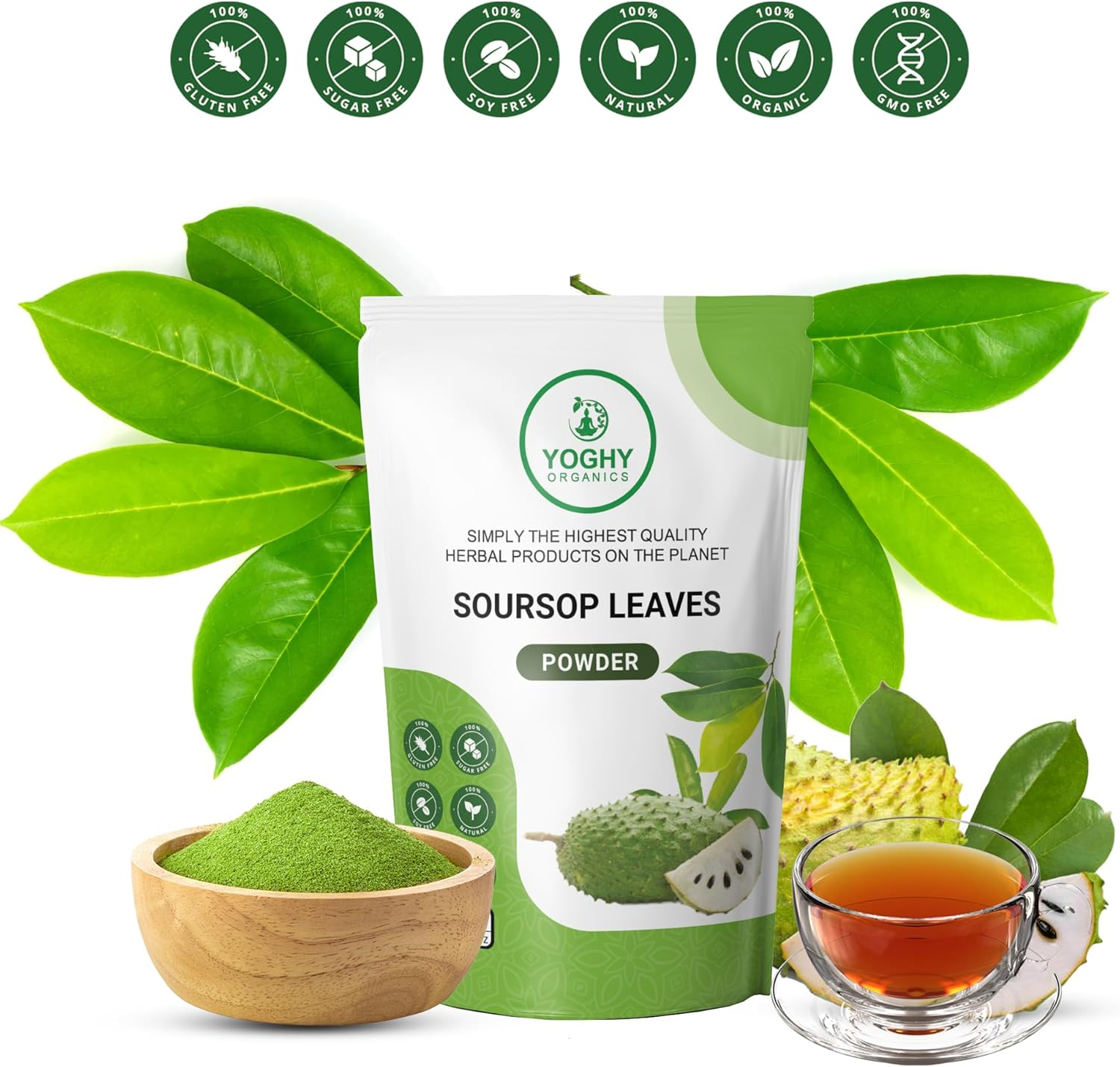 200G Soursop Leaves Powder Helthy Hand Picked Leaves Powder No Additives Well Cleaned Grade a Yoghy Product