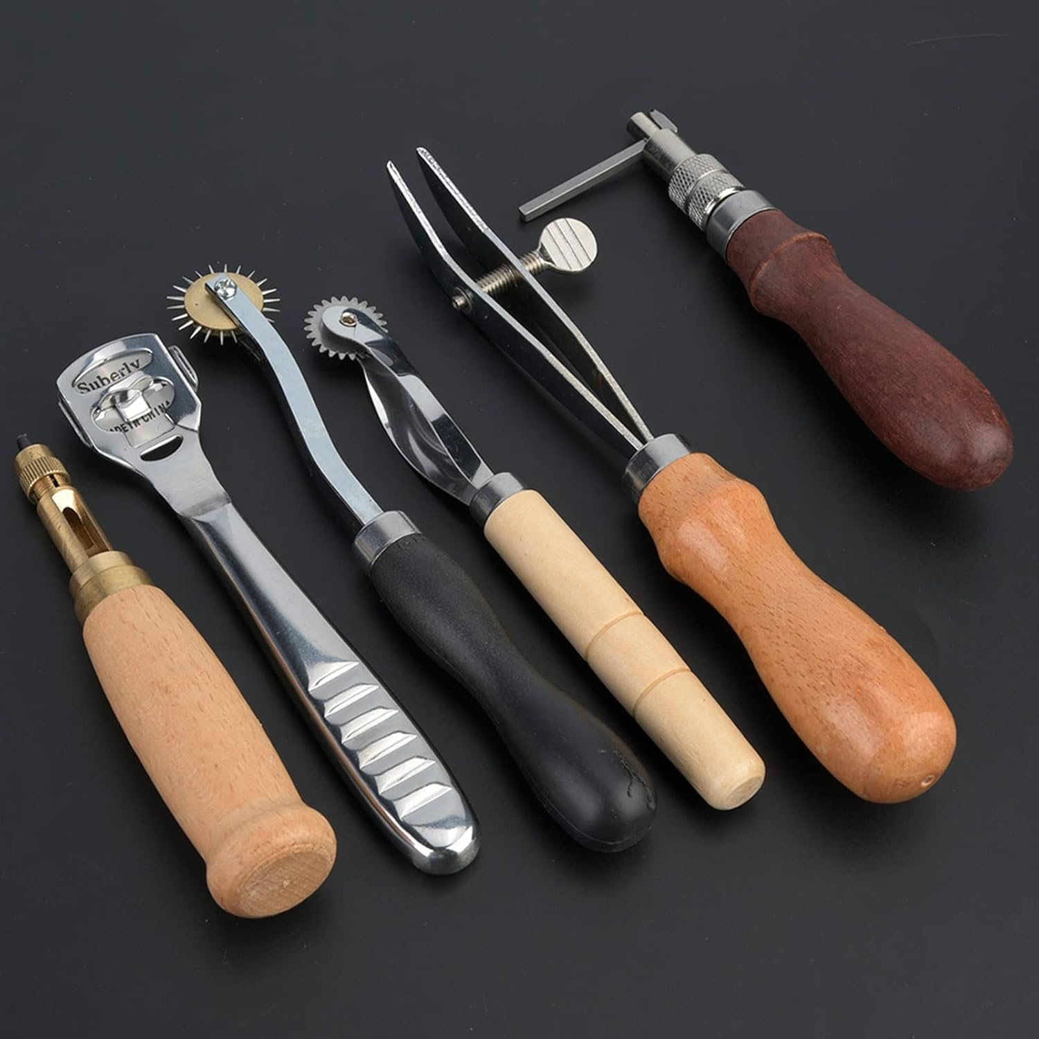 Gugxiom 19PCS Leather Working Tools, Leather Tools for Leather Craft Processing, Leather Carving Tools for Beginners, for DIY, Handmade Crafts image number 3