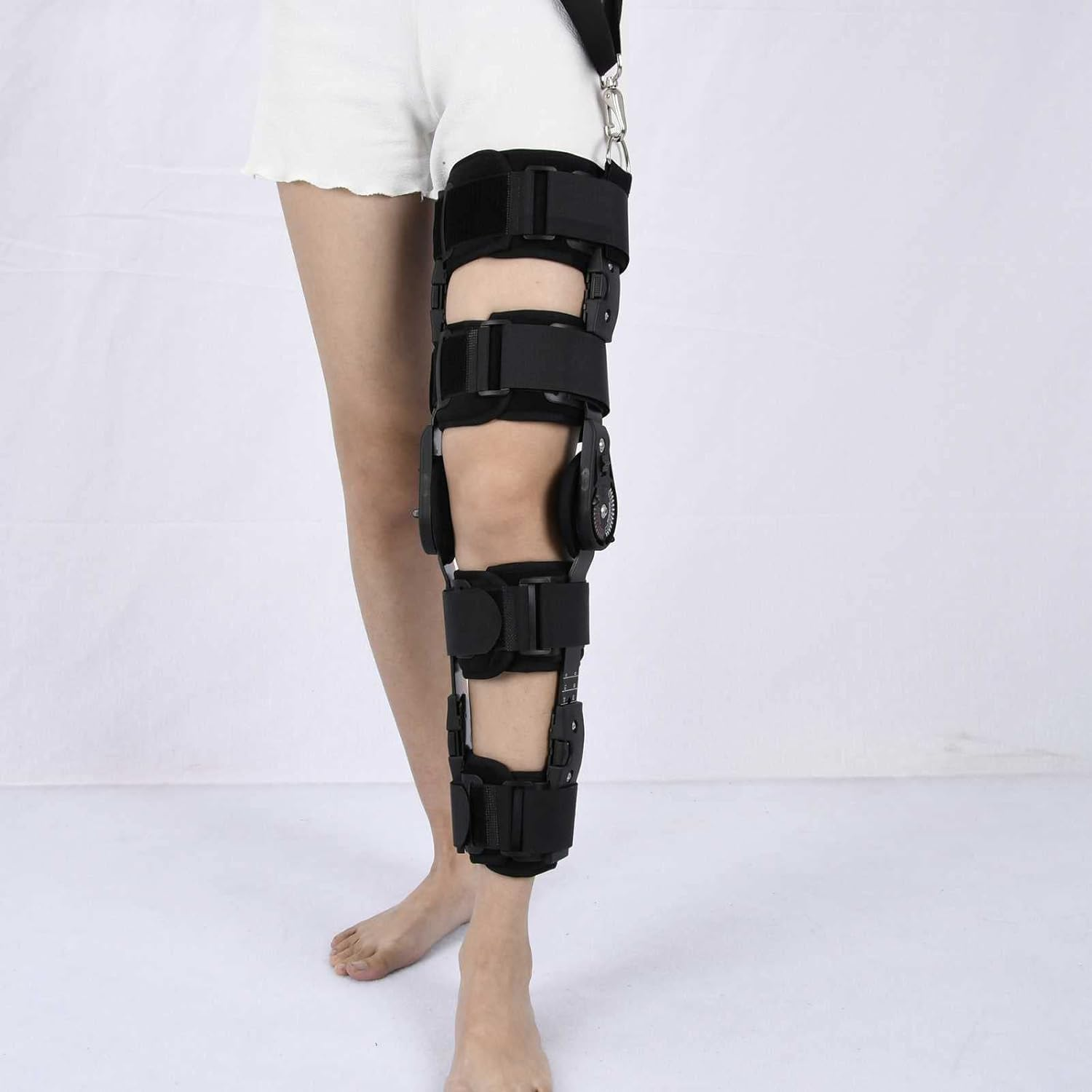 Hinged Knee Brace Hinged Immobilizer for Acl,Mcl and Pcl Injury ROM Knee Brace for Women and Men Fits Right or Left Leg image number 3