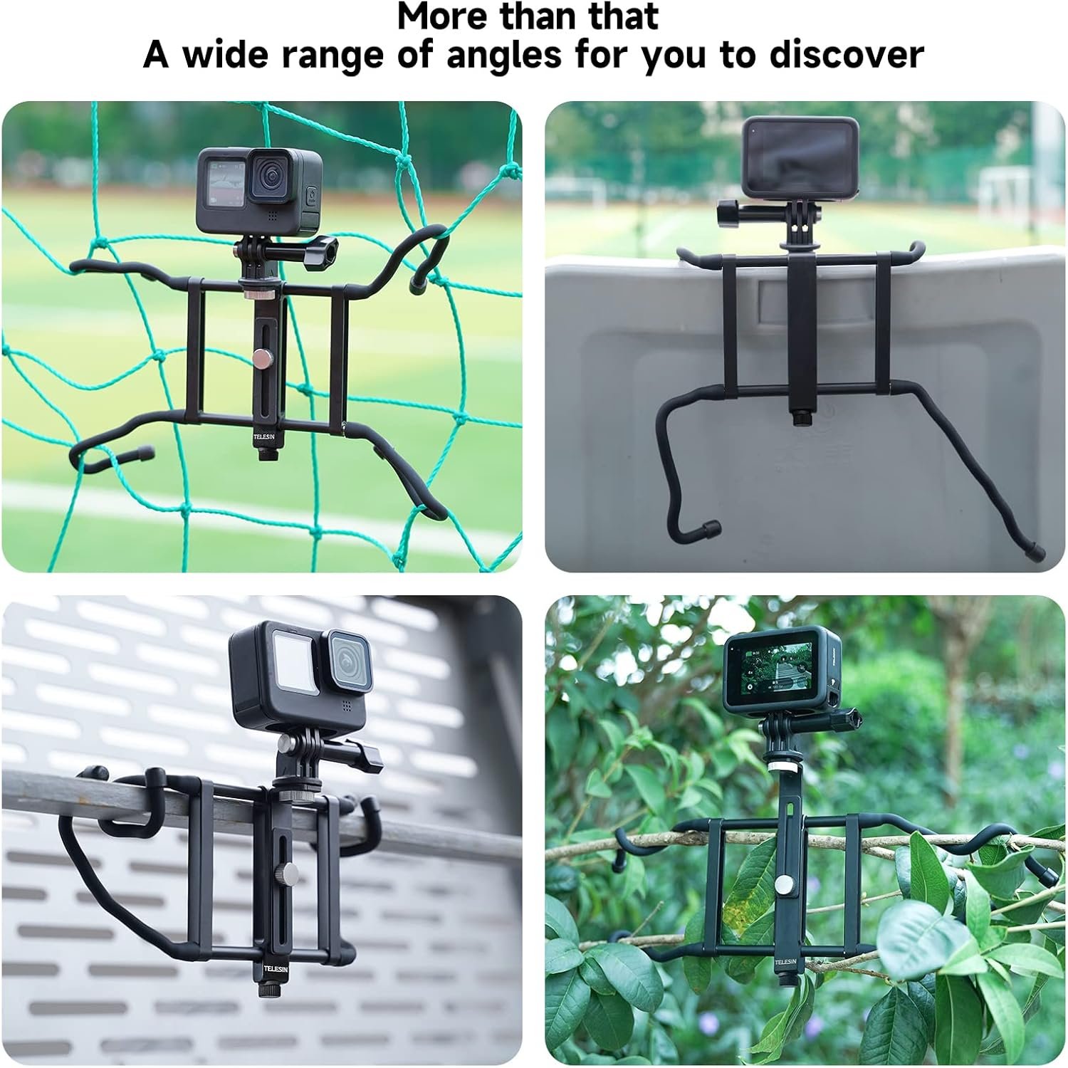 TELESIN Camera Fence Phone Mount Mevo Start Game Changer Chain Link Video Recording Accessories, Backstop Lynkspyder Clamp Clip Holder Attachment for Go Pro Insta360 Iphone Baseball Softball Tennis image number 4