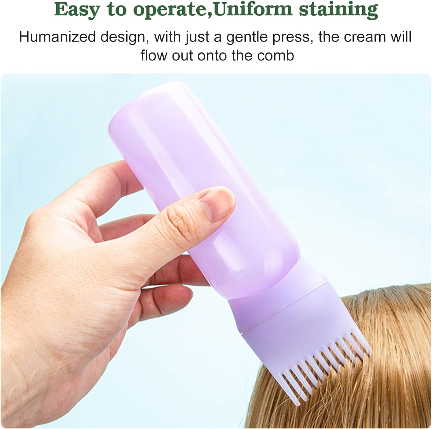 3Pcs Applicator Bottle for Hair Root Comb Color Applicator Bottle Styling Tool (Whitepinkpurple) image number 1