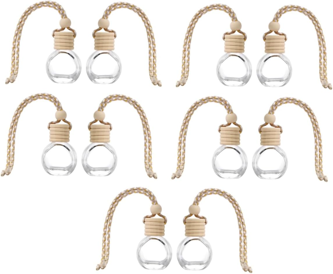 10Pcs Car Essential Oil Diffuser Hanging Bottle Glass Car Perfume Bottle for Therapy Decorative Air Freshener for Office Bathroom for Any Occasion image number 2