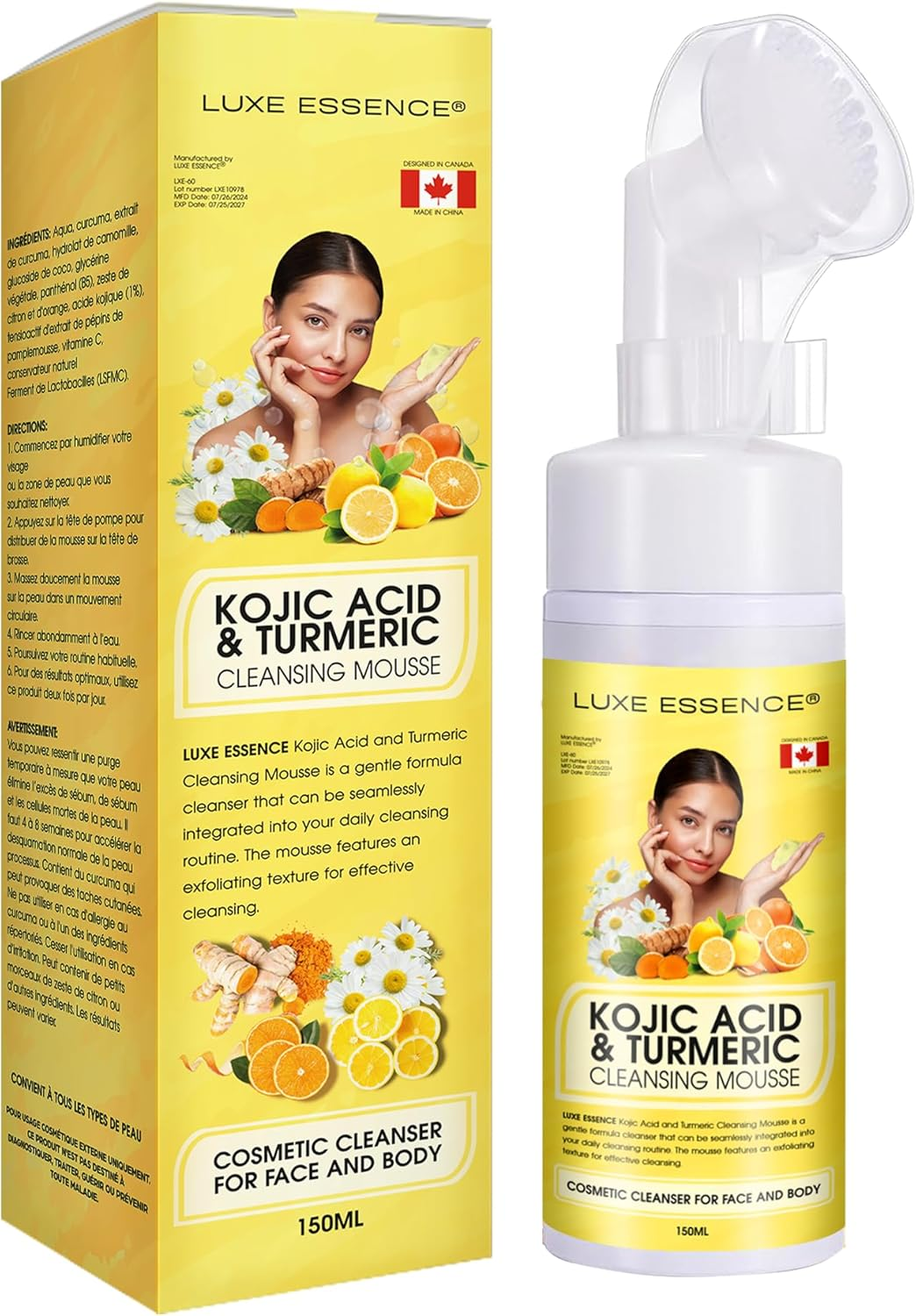 Premium Kojic Acid and Turmeric Mousse Cleanser 150Ml | Kojic Acid and Turmeric Infused Mousse Cleanser | Skin Brightening | Moisturizing and Hydrating | for Face and Body | Deep Clean for Men and Women and All Skin Types image number 3