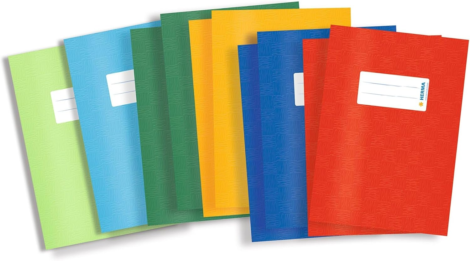 Herma Exercise Book Cover A4, with Inscription Label, Made of Wipeable and Sturdy Plastic, Slip on Cover Jackets for School, Green