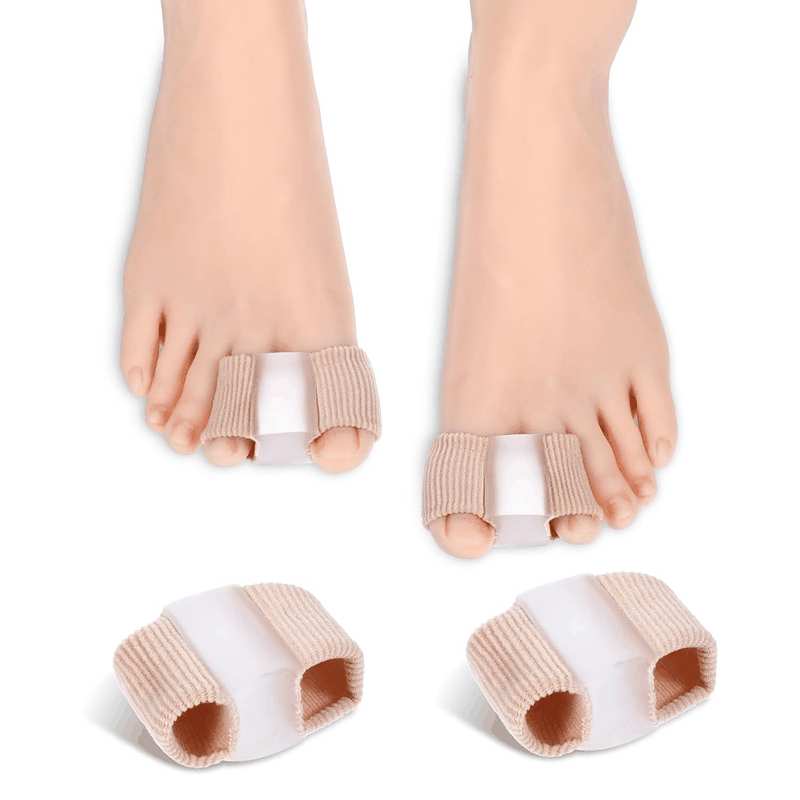 2PCS Gel Toe Separators Silicone Toe Spacers Fabric Lining Bunion Correctors Breathable Toe Straightener for Women Men Overlapping Toes Relieve Foot Pain image number 2
