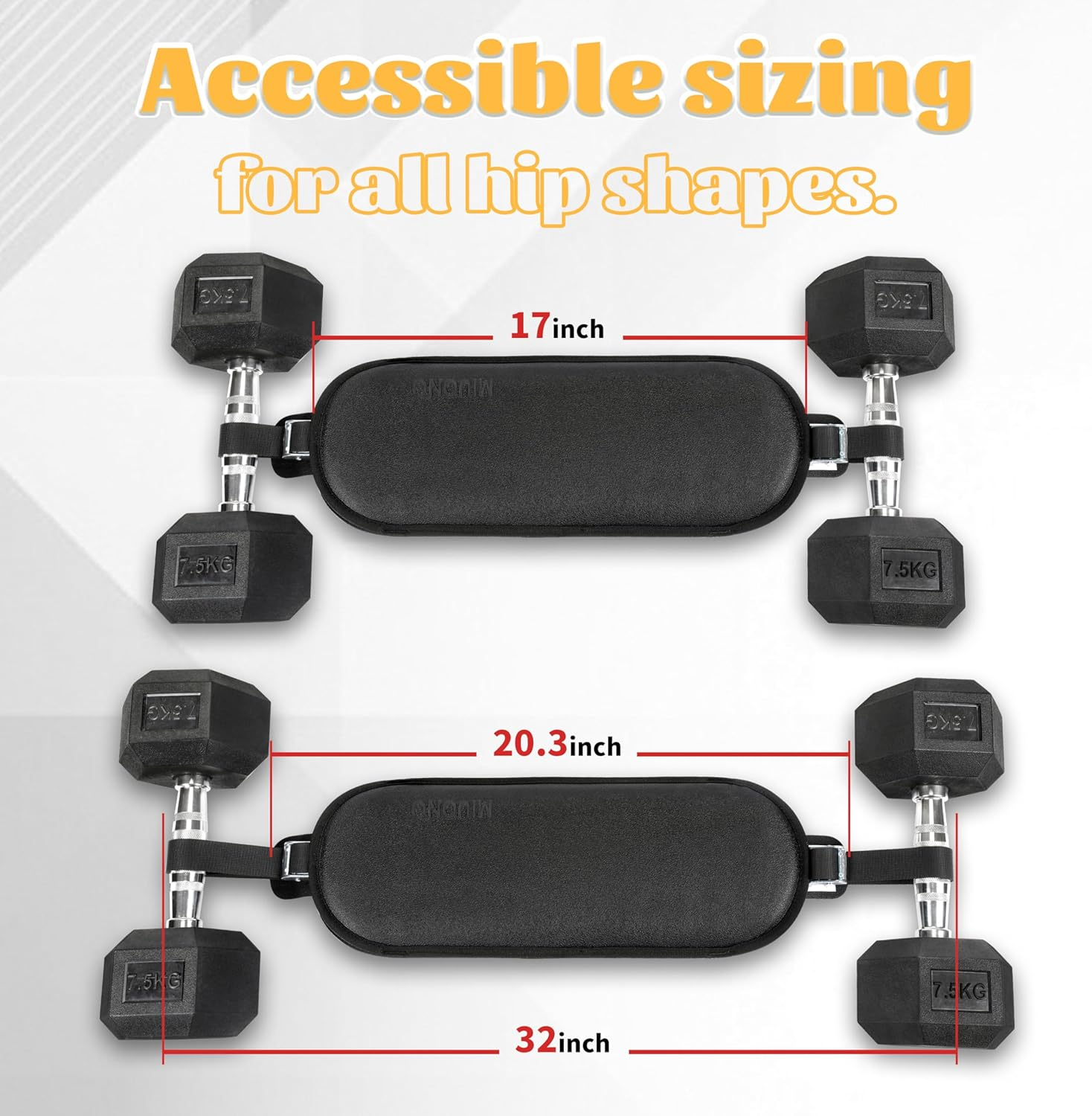 Hip Thrust Belt, Dumbbell Thrust Belt for Kettlebells or Grip Plates, Thicker Slip-Resistant Leather Glute Bridge Pad Machine Booty Workout of Home Gym Black 17.32 * 5.3Inch image number 1