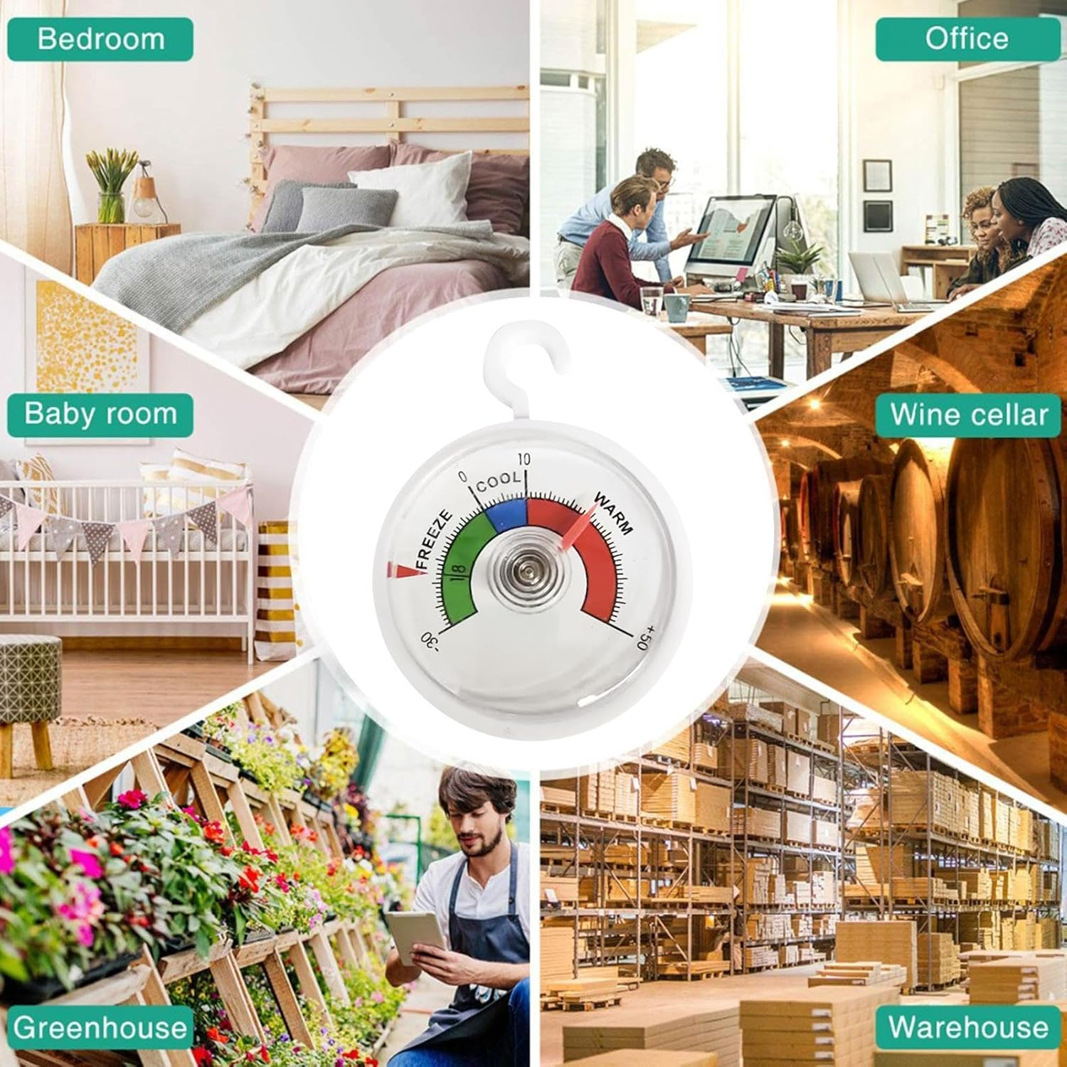 Temperature Gauge for Home | Accurate Measurement Tool | Patio Temperature Gauge,For Patio Indoor Areas Home Office Warehouse Greenhouse
