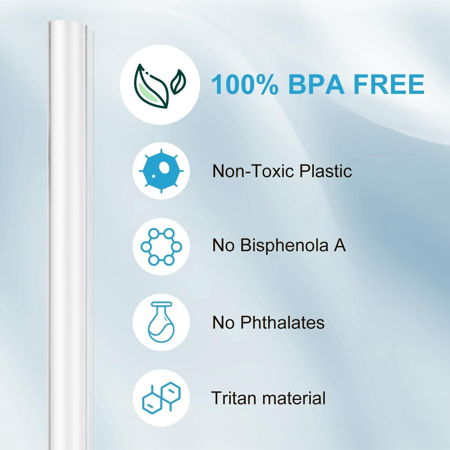 Straws Set Fit for Yeti Rambler Bottle, Including 4Pcs Replacement Straws and 2Pc Cleaning Brush, 9.6 Inch Length Drinking Straws Reusable Replacement Straws image number 1