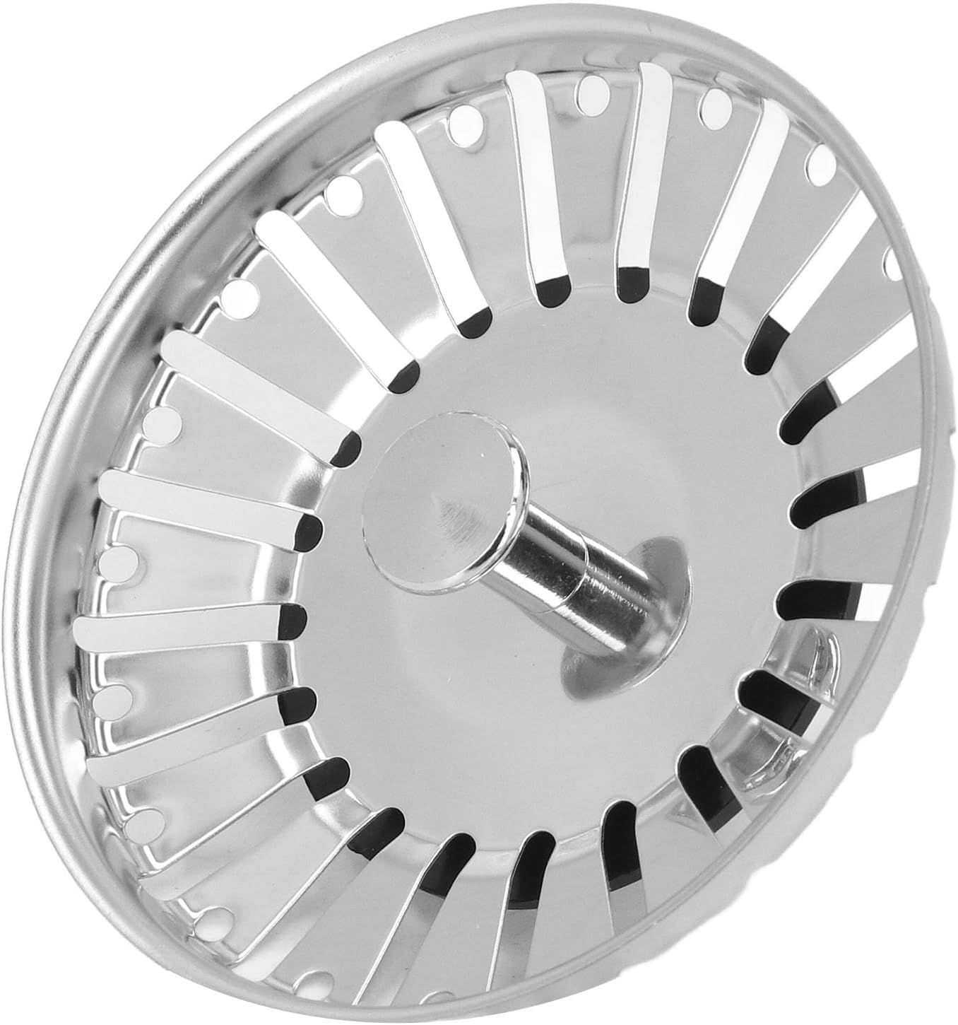 Hyuduo Stainless Steel Kitchen Sink Strainer, 84Mm Diameter, Rubber Base Filter Basket for Drainage