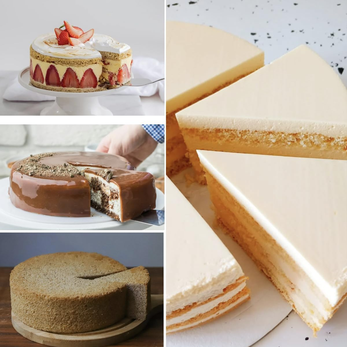 Springform Cake Pan Set of 4 (4, 7, 9, 10 Inch) round Leakproof Nonstick Cheesecake Pans with Removable Bottom Carbon Steel Bakeware image number 2