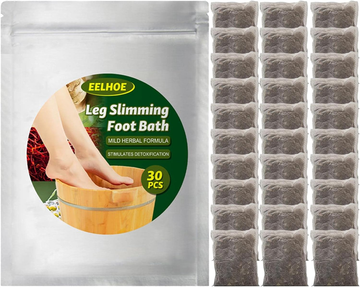 Foot Soaker Foot Powder,Chinese Medicinal Herbs Mugwort Herbal Bath Soak Bag Lymphatic Drainage for Feet Care Immunity Strengthen and Sleep Improval,Foot Therapeutic Herbal Bath Herbal Remedies image number 2