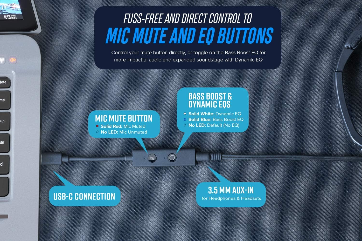 Creative Sound Blaster Play! 4 Hi-Res External USB-C DAC and Sound Adapter Ft. Voicedetect Auto Mic Mute/Unmute, Two-Way Noise Cancellation, Bass Boost/Dynamic Eqs, for Video Calls on Windows PC