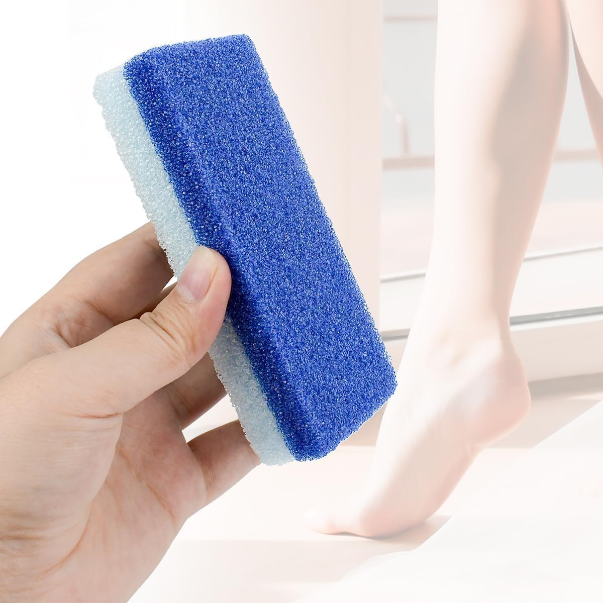 4 Pcs Foot Pumice Stone and Scrubber for Feet and Heels Callus and Dead Skins (Blue) image number 4