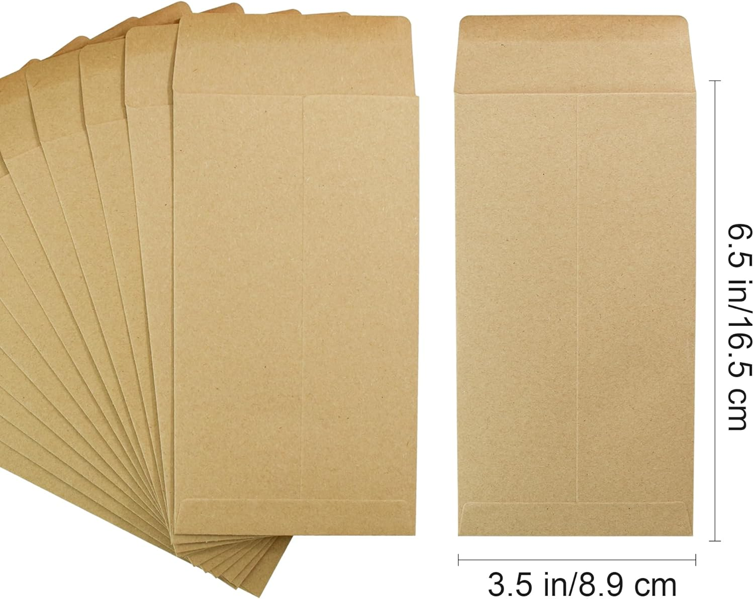 VANRA 150 PCS Kraft Coin Envelopes Seed Envelopes, Money Cash Envelopes Small Parts Envelope with Gummed Flap for Payroll, Money Saving, Coins, Currency (8.9&times;16.5Cm) image number 5