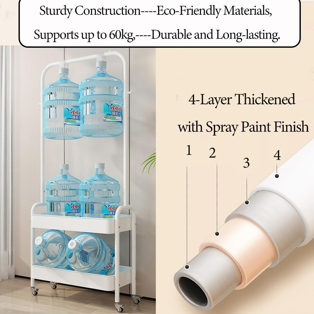 Clothes Rack Metal Clothes Rail Coat Rack for Bedroom Heavy Duty Clothing Rack Garment Rack 2-Tier Storage Shelves with Small Wheels Organiser Clothes 68Cm Width - Space-Saving Organizer (White) image number 6