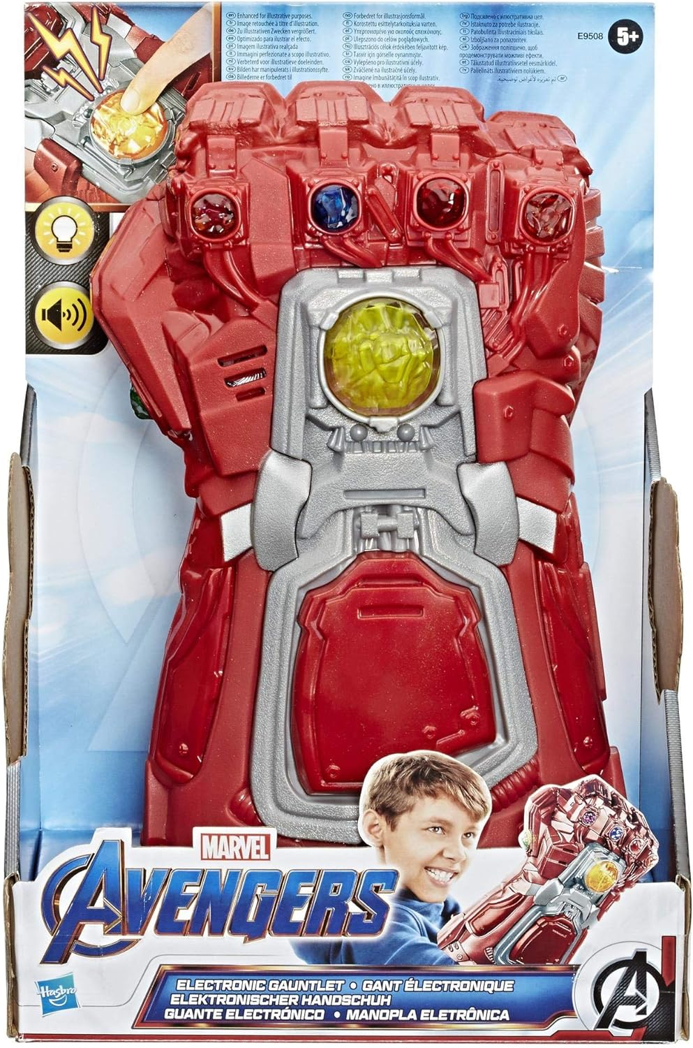 Avengers Marvel : Endgame Red Infinity Gauntlet Electronic Fist Roleplay Toy with Lights and Sounds for Kids Ages 5 and Up
