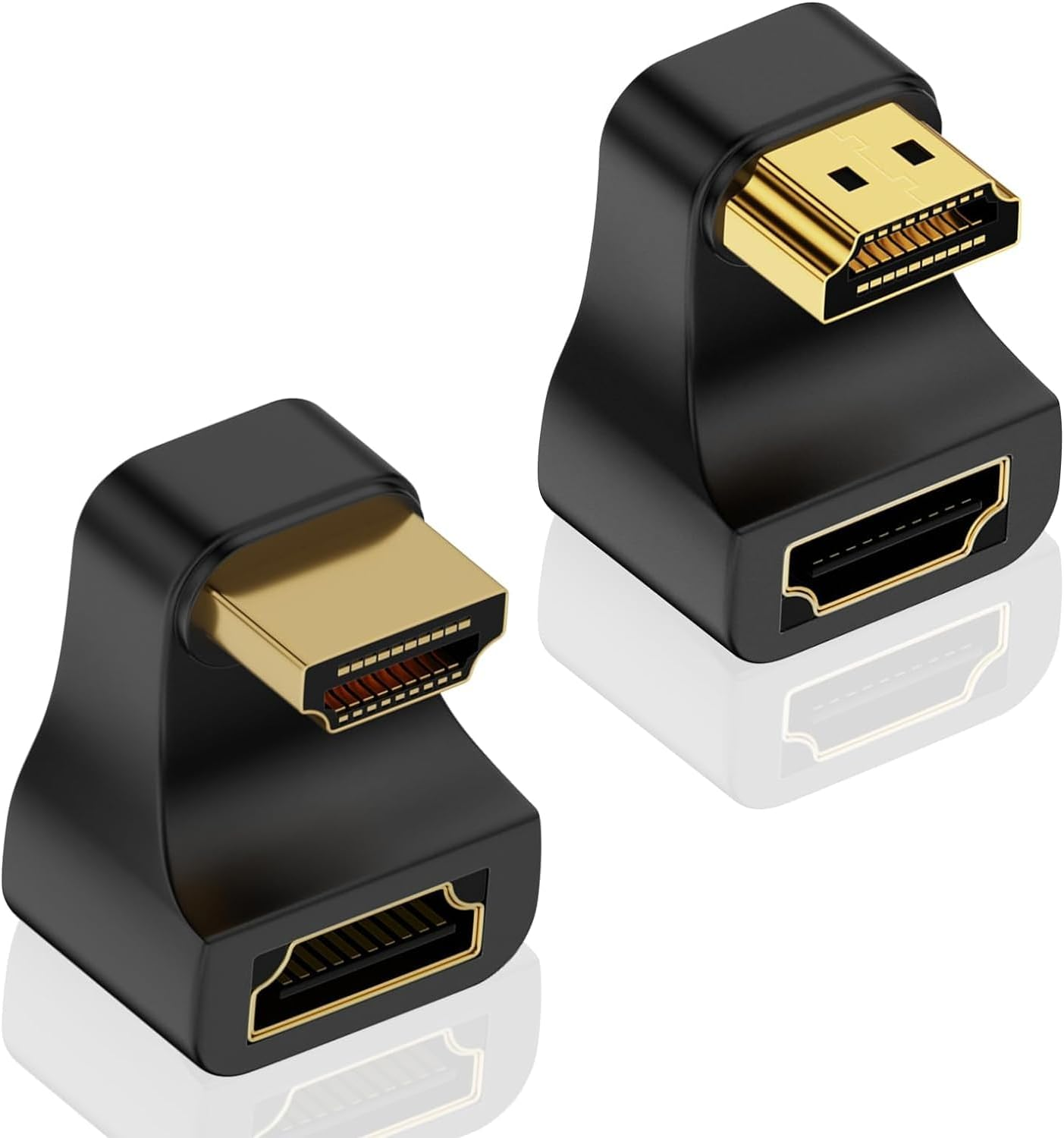 Duttek 8K U Shaped HDMI Adapter, 180 Degree HDMI Extender with LED Indicator for Laptop, HDTV, PS5 - 2 Pack image number 1