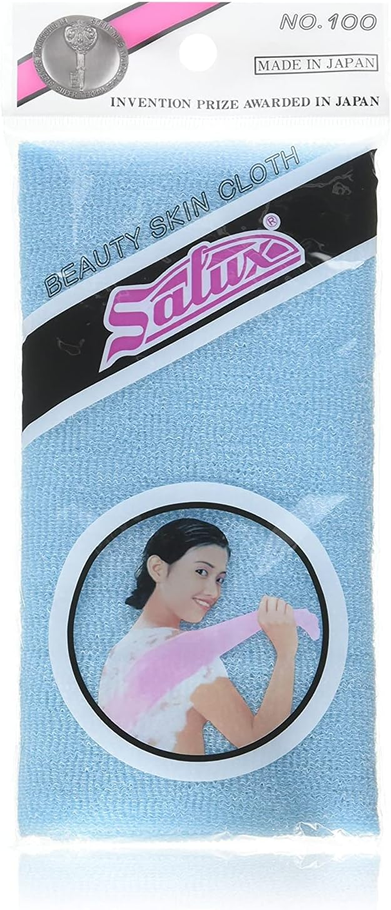 Salux Nylon Japanese Beauty Skin Bath Wash Cloth/Towel (3) Blue image number 1