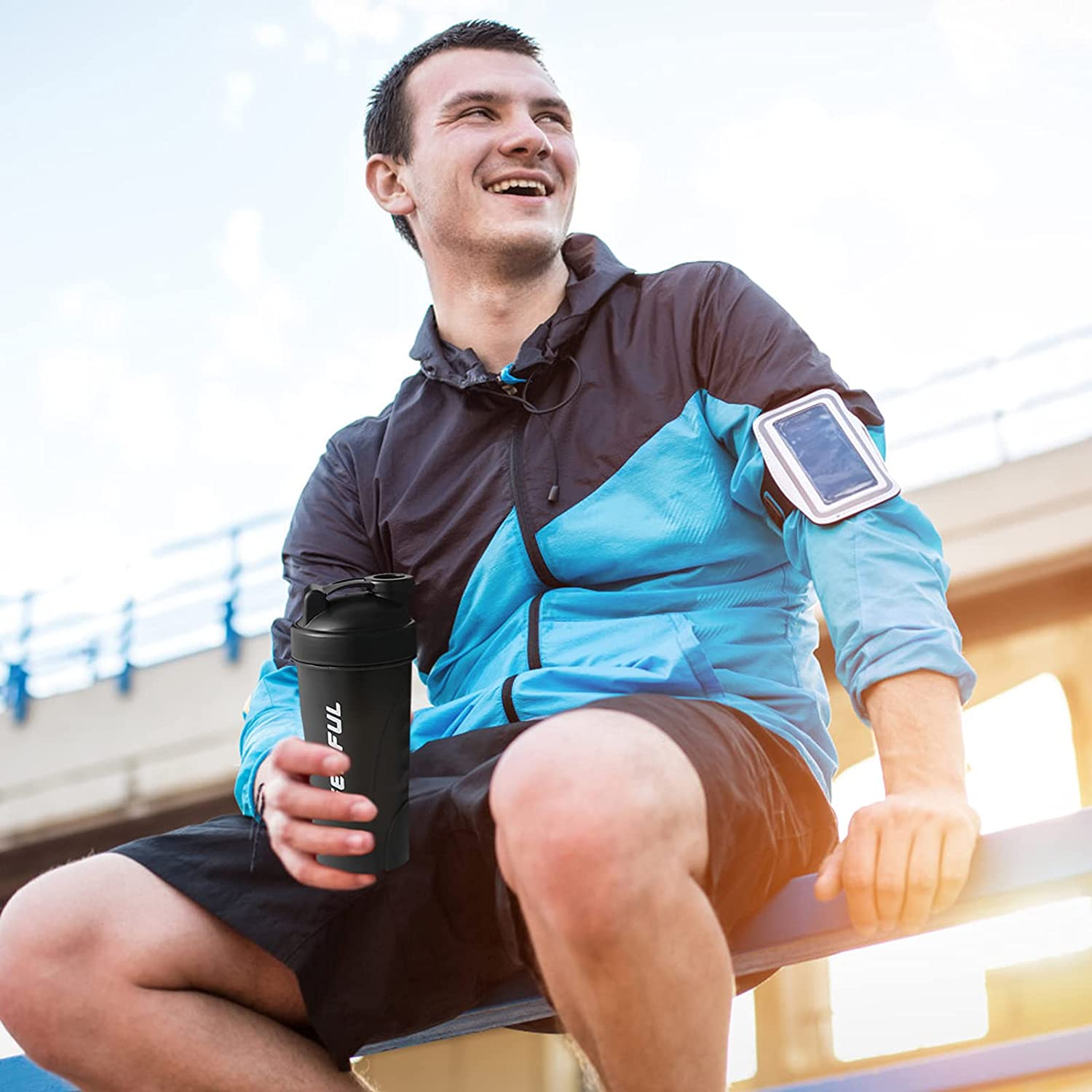 Protein Shaker Bottle Bpa-Free Leak Proof Mixer 700Ml Blender Cup for Gym Sports image number 4