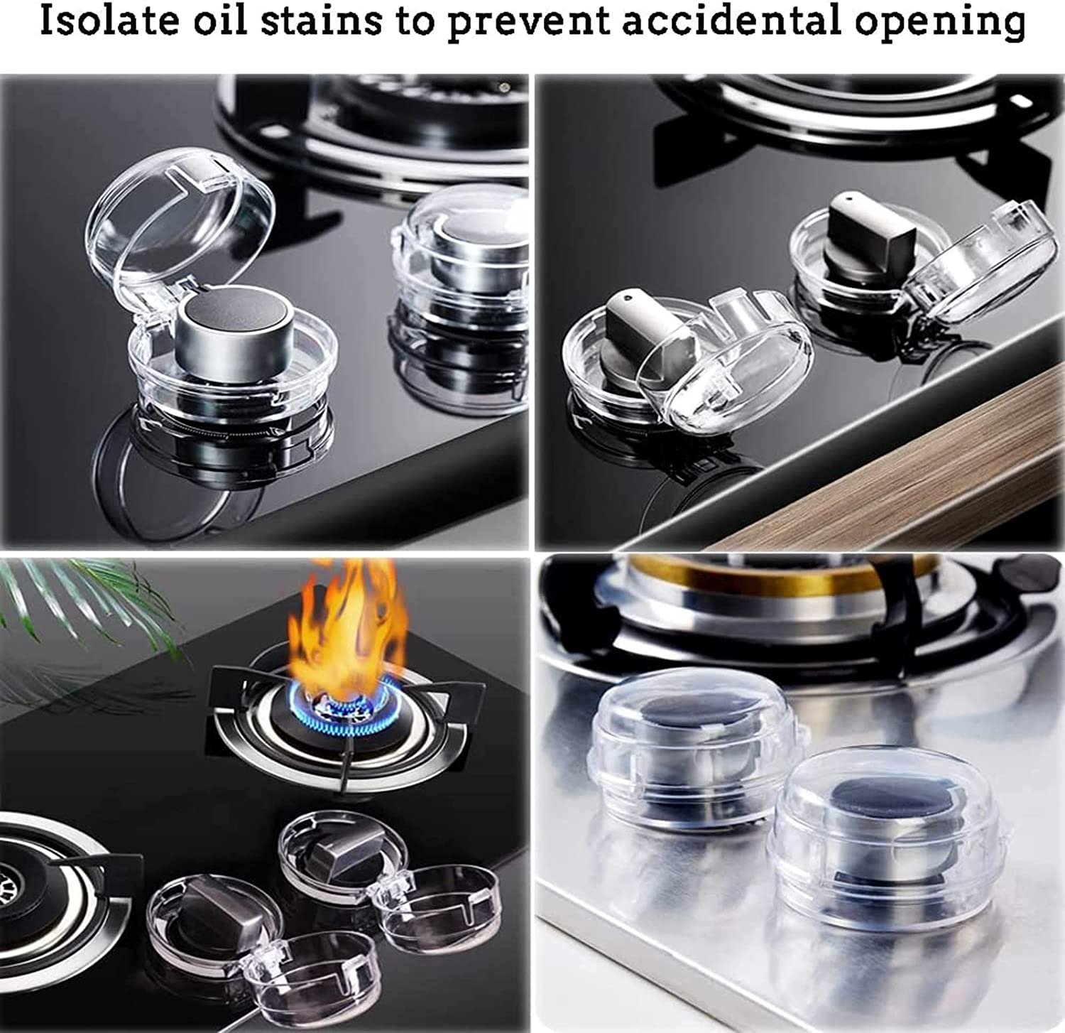 6 PCS Stove Knob Covers, Oven Knob Lock Security Knob Cover Guards Cooker Switch Protective Cover for Baby Toddler Child Kitchen Safety image number 1