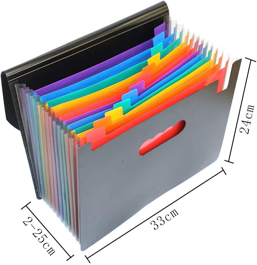 13 Pockets Expanding Files Folder/ A4 Expandable File Organizer/Portable Accordion File Folder/High Capacity Multicolour Stand/Plastic Business File Organizer Box (1Xfolder) image number 4