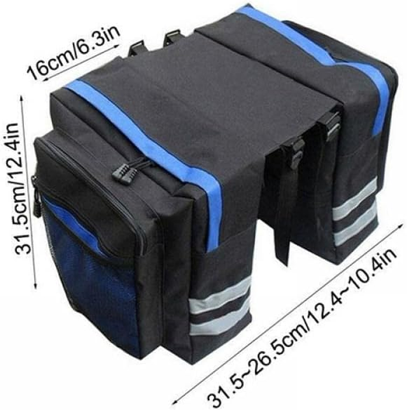 AIMALL Waterproof Bike Pannier Bag - 12.4"X10.2"X6.3" 840D Oxford Rear Rack Cycling Bag with Reflective Straps, Universal Fit for Bicycle Commuting/Touring