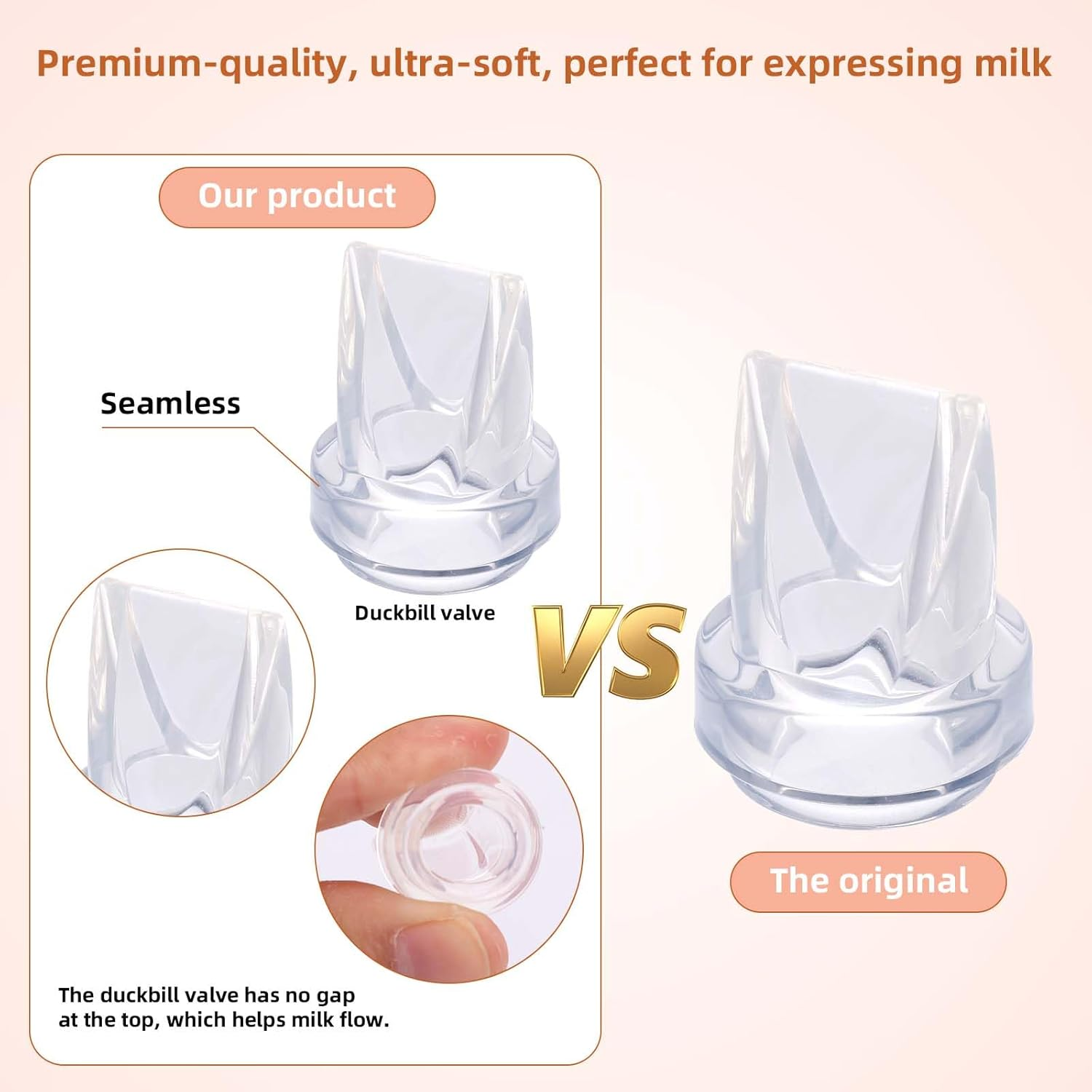 4Pcs Breast Pump Parts for Eufy, Silicone Diaphragms & Duckbill Valves Wearable Breast Pump Replacement Accessories Compatible with Eufy S1 Pro/S1/E10/E20 image number 3