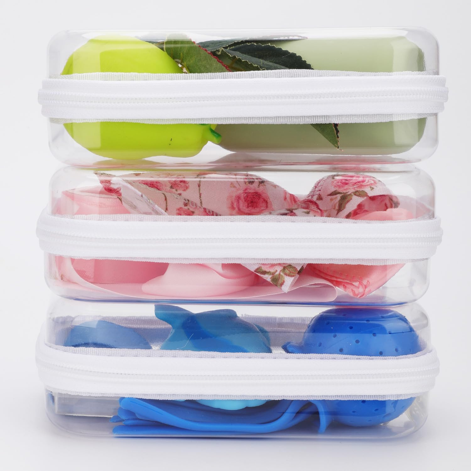 3Pcs Zippered Transparent Cases for Snacks, Potable Clear Organizer Snacks Hard Clear Zipper Case Pouch Clear Zipper Case for Storing Snacks Kids Gift, Transparent, One_Size, Transparent Plastic image number 5