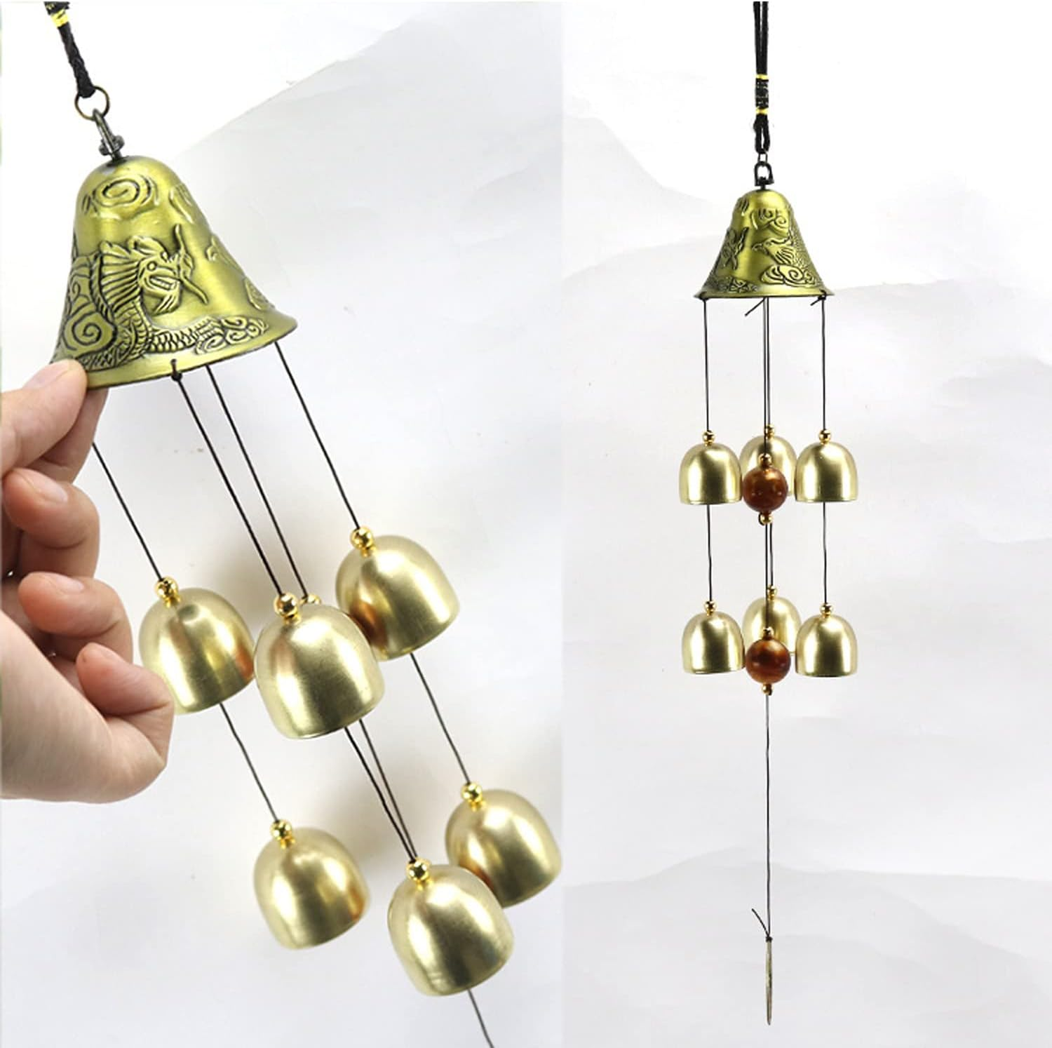 Lucky Wind Chimes Feng Shui Wind Bell 6 Bells Hanging Bell Chimes for Good Luck Home Garden Patio Hanging Decoration&hellip; image number 5