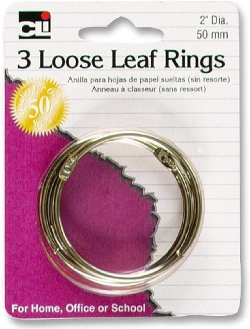 Charles Leonard Multipurpose Loose Leaf Book Rings with Snap Closure, 3&rdquo; Diameter, 10-Rings, Silver (R79) image number 2