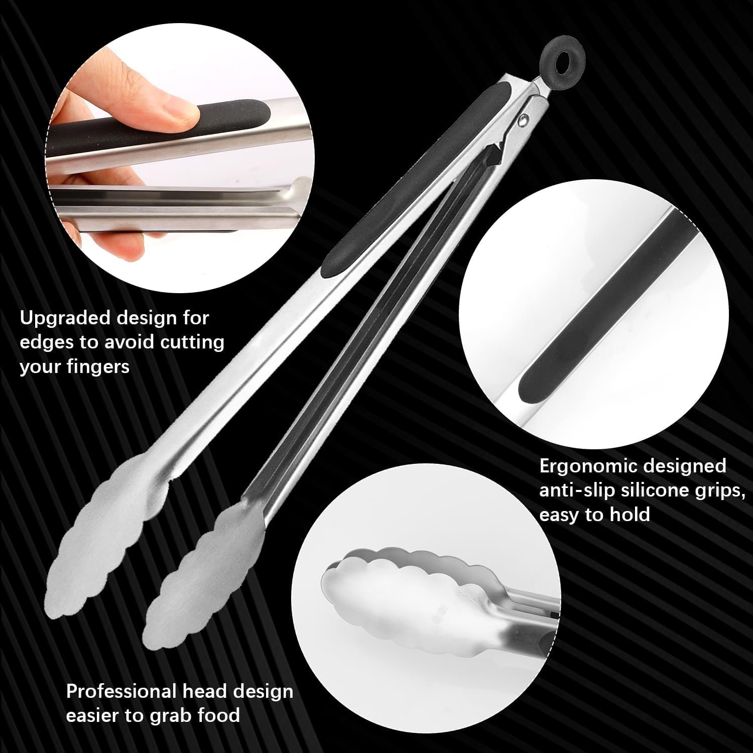 Tongs Kitchen Tongs BBQ Tongs Salad Tongs Cooking Tongs for Serving Food Pince Cuisine Ice Tongs Kitchen Tongs Stainless Steel Food Tongs Kitchen Gadgets Cuisine Accessoire Tongs Cooking Meat Tongs image number 6