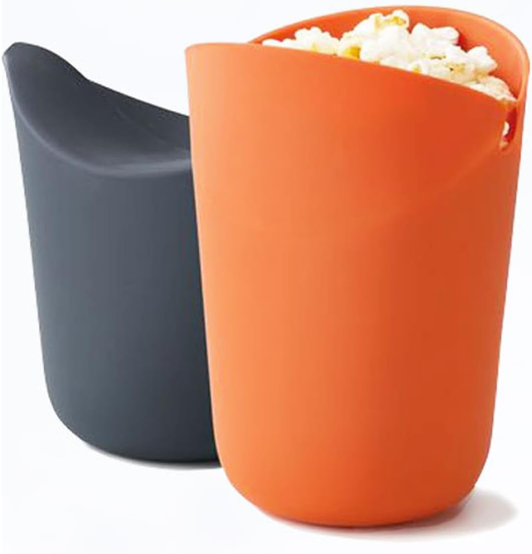 Silicone Popcorn Popper - Set of 2 Single Serve Reusable Popcorn Makers - Microwave Collapsible for Family Movie Night at Home image number 6