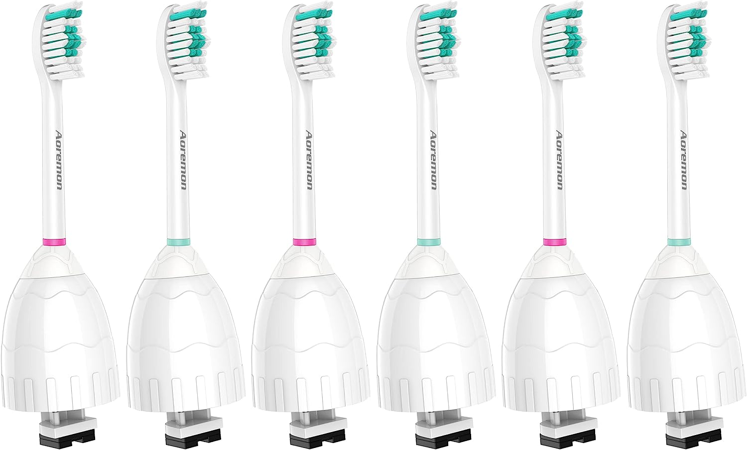 Aoremon Replacement Toothbrush Heads Compatible with Philips Sonicare E-Series, 6 Pack Replacement Brush Heads Come with Caps